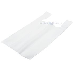 White textile shopping bag with handles 30,5+18x56cm, 20pcs/pack