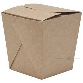 Brūna/balta kartona kaste kīniešu ēdiena līdzņemšanai 95x95x100mm, 35gb./iepakojumā