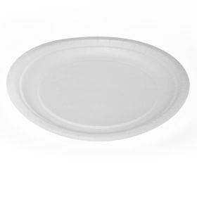 Balts papīra šķīvis diametrs 18cm, 100gb/iepakojumā