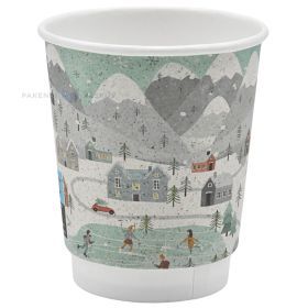 Papīra glāze ar ziemas motīvu apdruku 300ml diam. 90mm, 25gb./iepakojumā