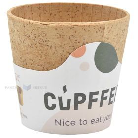 Brown edible coffee cup from bicquit 110ml with diameter 60mm, 10pcs/pack