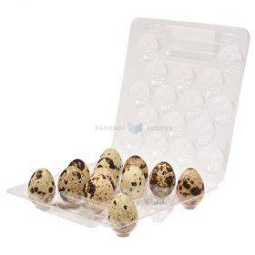 Transparent quail egg box 155x145x40mm for 16 eggs, 10pcs/pack