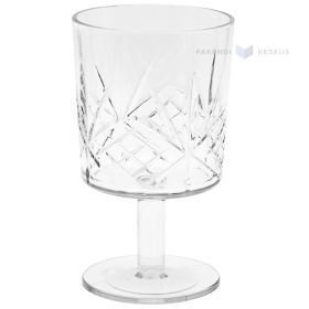 Daudzkārt izmantojama plastmasas, depozīta, caurspīdīga glāze Crystal 340ml SAN 500x mazgājama trauku mašīnā