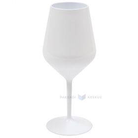 Daudzkārt izmantojama plastmasas balta vīna glāze 470ml TT 350x mazgāšanas reizes  trauku mazgājamā mašīnā
