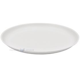 Reusable white plastic plate 27,4cm PP 125x machine washable