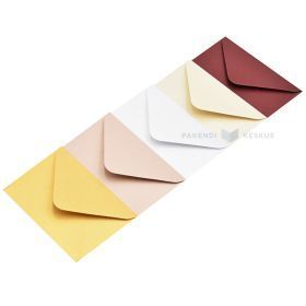 Different glittery colour paper envelope 11x7,5cm, 50pcs/pack
